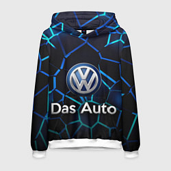 Толстовка-худи мужская Volkswagen слоган Das Auto, цвет: 3D-белый