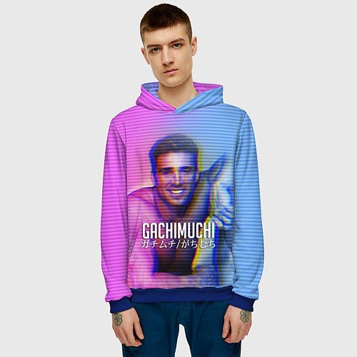 Мужская толстовка Билли Херрингтон: Гачимучи Глитч / 3D-Синий – фото 3