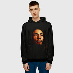 Толстовка-худи мужская Bob Marley Art, цвет: 3D-черный — фото 2