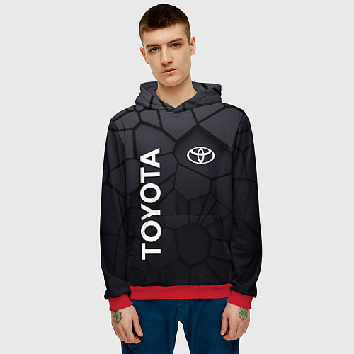 Мужская толстовка Toyota 3D плиты / 3D-Красный – фото 3