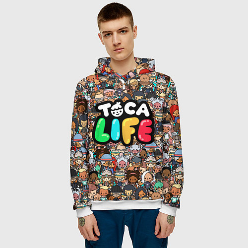 Мужская толстовка Toca Life / 3D-Белый – фото 3