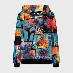 Толстовка-худи мужская Ведьмак The Witcher комикс, цвет: 3D-черный