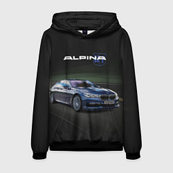Толстовка-худи мужская Alpina на дороге, цвет: 3D-черный