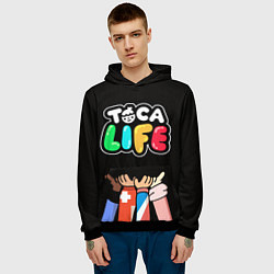 Толстовка-худи мужская Toca Life: Friends, цвет: 3D-черный — фото 2