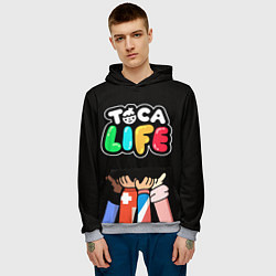 Толстовка-худи мужская Toca Life: Friends, цвет: 3D-меланж — фото 2