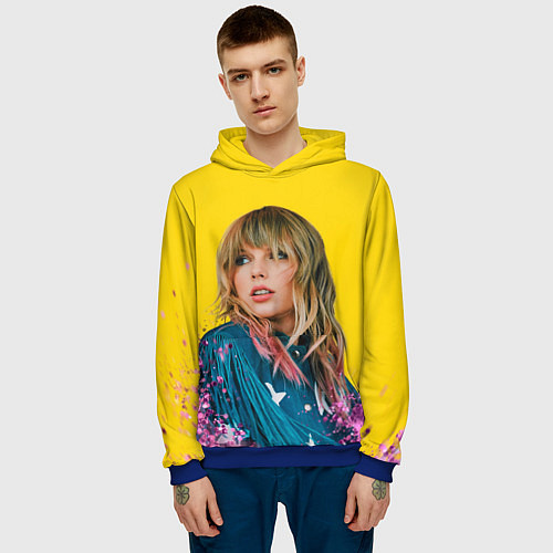 Мужская толстовка Красотка Тейлор / 3D-Синий – фото 3