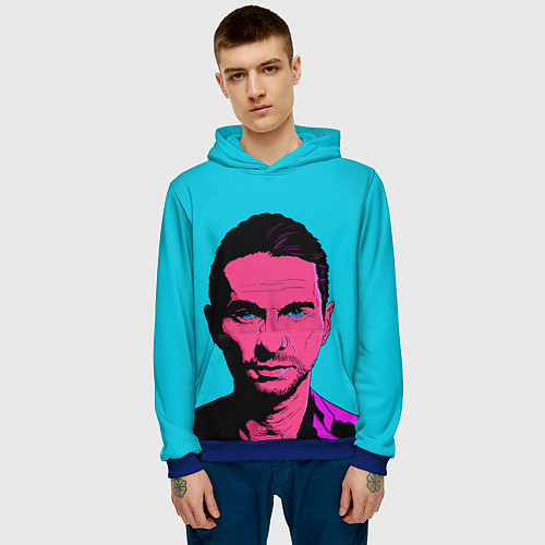 Мужская толстовка Дэйв Гаан арт / 3D-Синий – фото 3