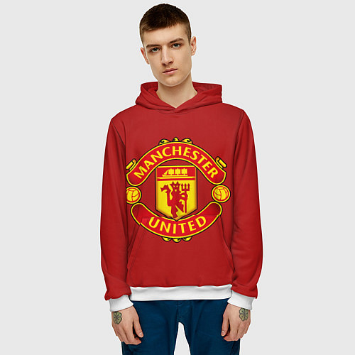 Мужская толстовка Manchester United F C / 3D-Белый – фото 3