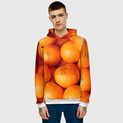 Толстовка-худи мужская Мандаринчик чик, цвет: 3D-белый — фото 2