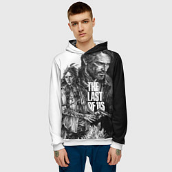 Толстовка-худи мужская THE LAST OF US ЧЁРНО БЕЛЫЙ, цвет: 3D-белый — фото 2