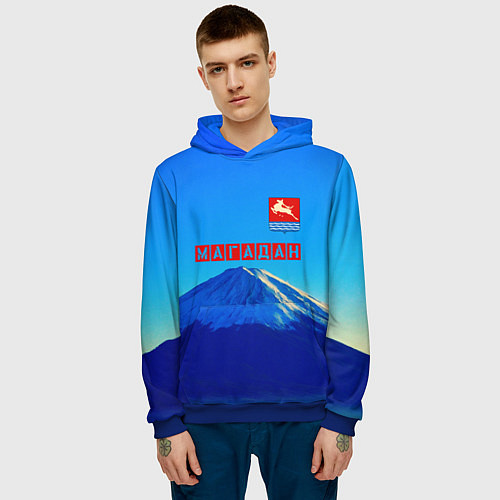 Мужская толстовка Магадан герб / 3D-Синий – фото 3
