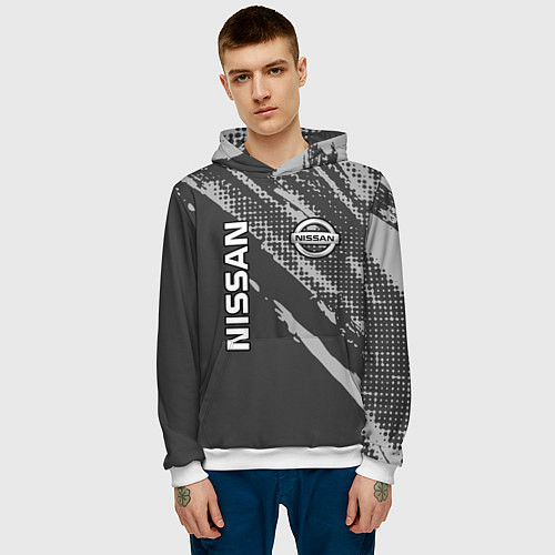 Мужская толстовка Nissan Car Ниссан / 3D-Белый – фото 3