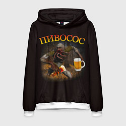 Толстовка-худи мужская ПИВОСОС Сталкер 2, цвет: 3D-белый