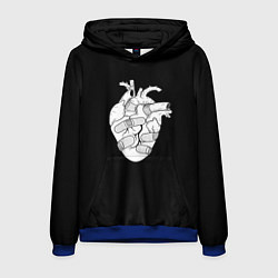 Толстовка-худи мужская Раненное-сердце, цвет: 3D-синий