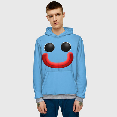 Мужская толстовка Huggy Waggy smile / 3D-Меланж – фото 3