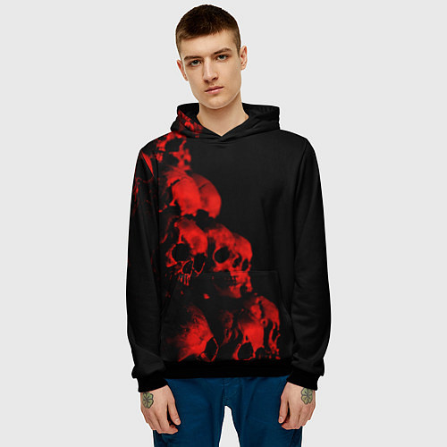 Мужская толстовка Черепа свалка / 3D-Черный – фото 3
