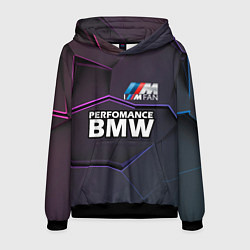 Толстовка-худи мужская BMW Perfomance, цвет: 3D-черный