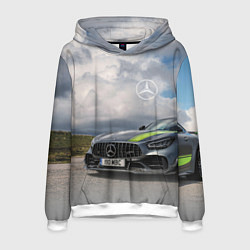 Толстовка-худи мужская Mercedes V8 Biturbo Racing Team AMG, цвет: 3D-белый