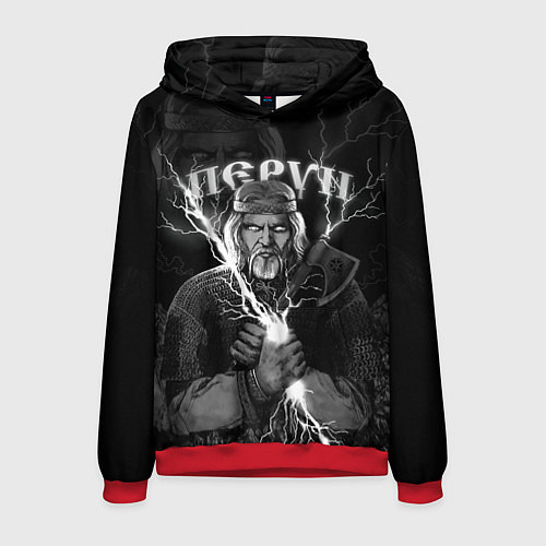 Мужская толстовка Перун Славянский бог / 3D-Красный – фото 1