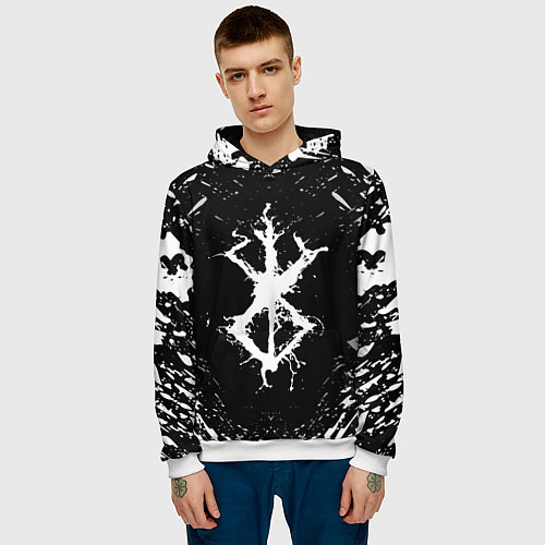 Мужская толстовка БЕРСЕРК БЕЛОЕ КЛЕЙМО / 3D-Белый – фото 3