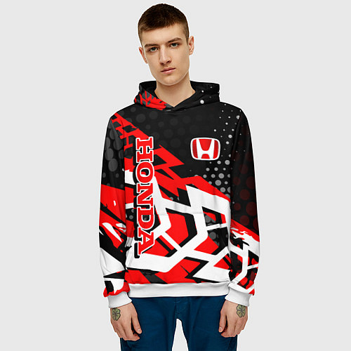 Мужская толстовка Honda Хонда / 3D-Белый – фото 3