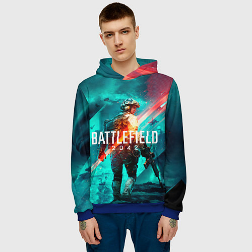 Мужская толстовка Battlefield 2042 игровой арт / 3D-Синий – фото 3