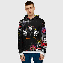 Толстовка-худи мужская Лого рок групп, цвет: 3D-белый — фото 2