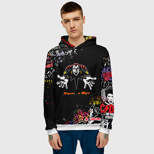 Мужская толстовка Лого рок групп / 3D-Белый – фото 3