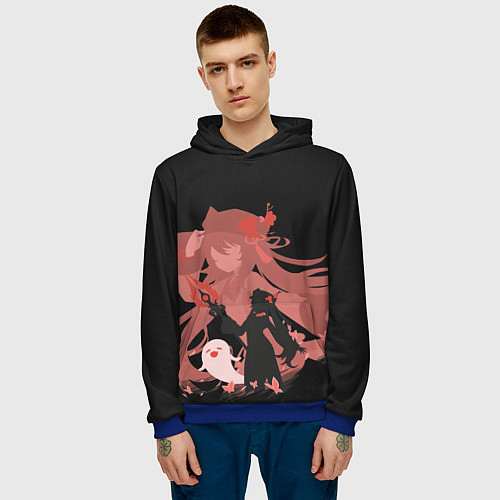 Мужская толстовка Genshin Impact Hu Tao Tao / 3D-Синий – фото 3