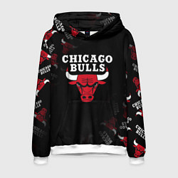 Толстовка-худи мужская ЧИКАГО БУЛЛС БЫКИ CHICAGO BULLS, цвет: 3D-белый