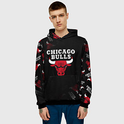 Толстовка-худи мужская ЧИКАГО БУЛЛС БЫКИ CHICAGO BULLS, цвет: 3D-черный — фото 2