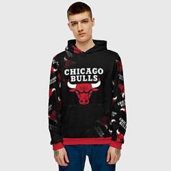 Толстовка-худи мужская ЧИКАГО БУЛЛС БЫКИ CHICAGO BULLS, цвет: 3D-красный — фото 2