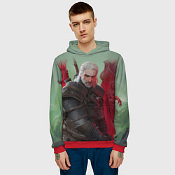 Толстовка-худи мужская ВЕДЬМАК THE WITCHER ГЕРАЛЬТ С МЕЧОМ, цвет: 3D-красный — фото 2