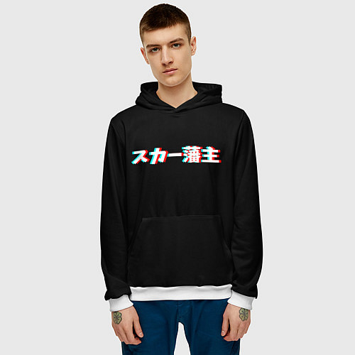 Мужская толстовка SCARLXRD GLITCH LOGO / 3D-Белый – фото 3