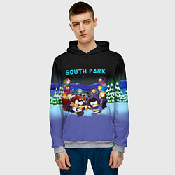 Толстовка-худи мужская Енот и его команда - противостояние Южный Парк, цвет: 3D-меланж — фото 2