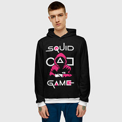 Толстовка-худи мужская Squid game: guard-killer, цвет: 3D-белый — фото 2