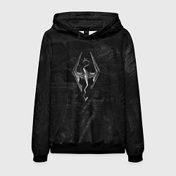 Толстовка-худи мужская Фреска из Скайрима, цвет: 3D-черный