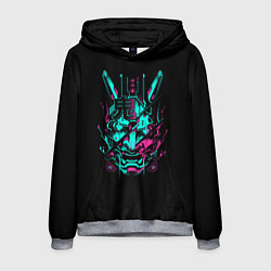 Толстовка-худи мужская НЕОНОВЫЙ САМУРАЙ NEON RONIN NEON SAMURAI, цвет: 3D-меланж
