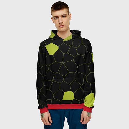 Мужская толстовка Кожа рептилии / 3D-Красный – фото 3