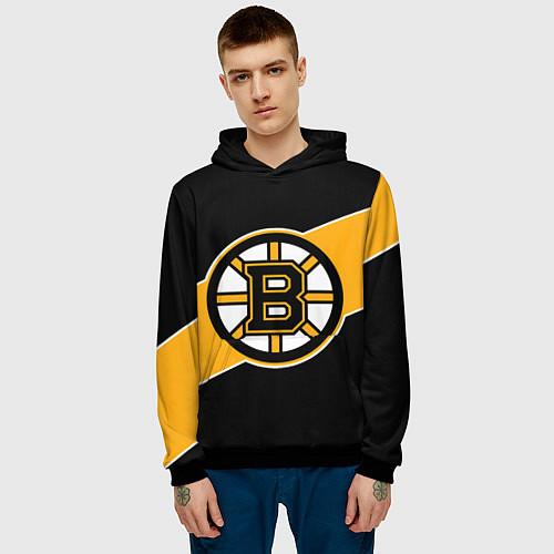 Мужская толстовка Бостон Брюинз, Boston Bruins / 3D-Черный – фото 3