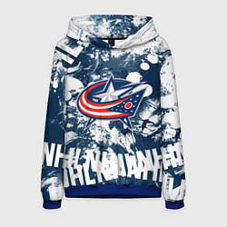 Толстовка-худи мужская Коламбус Блю Джекетс, Columbus Blue Jackets, цвет: 3D-синий