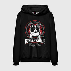 Толстовка-худи мужская Бордер-Колли Border Collie, цвет: 3D-черный