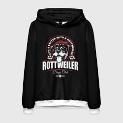 Толстовка-худи мужская Ротвейлер Rottweiler, цвет: 3D-белый