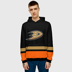 Толстовка-худи мужская Anaheim Ducks Анахайм Дакс, цвет: 3D-черный — фото 2