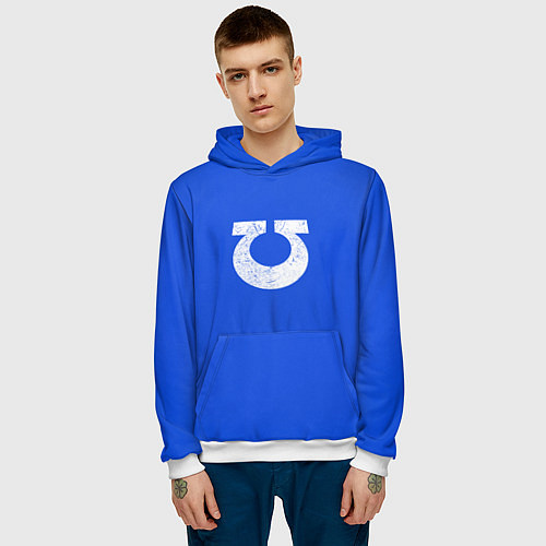 Мужская толстовка Ультрамарины цвет 13 легиона / 3D-Белый – фото 3
