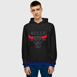 Толстовка-худи мужская CHICAGO BULLS ЧИКАГО БУЛЛС ЯРОСТЬ БЫКА, цвет: 3D-синий — фото 2