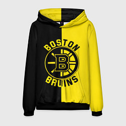 Толстовка-худи мужская Boston Bruins, Бостон Брюинз, цвет: 3D-черный