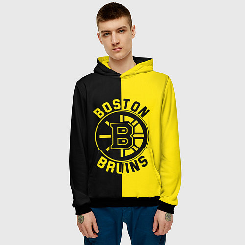 Мужская толстовка Boston Bruins, Бостон Брюинз / 3D-Черный – фото 3