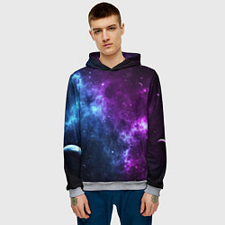 Толстовка-худи мужская NEON GALAXY НЕОНОВЫЙ КОСМОС, цвет: 3D-меланж — фото 2