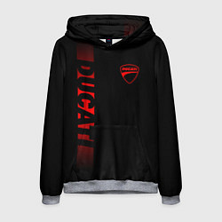 Толстовка-худи мужская DUCATI BLACK RED LINE, цвет: 3D-меланж